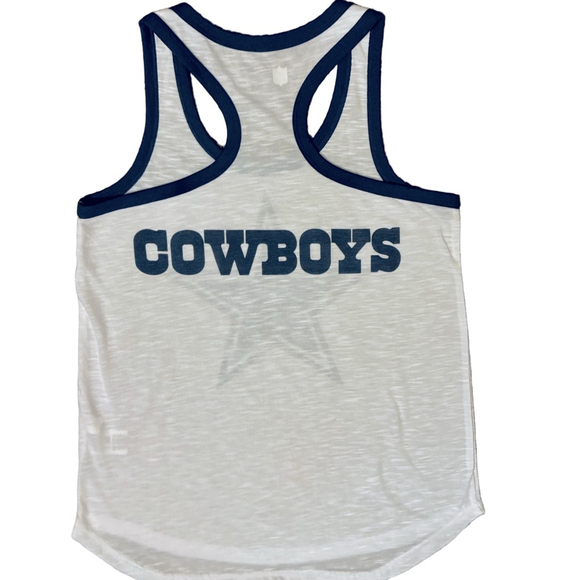 NFL Cowboys Football Tank Top S White Blue - Picture 9 of 11